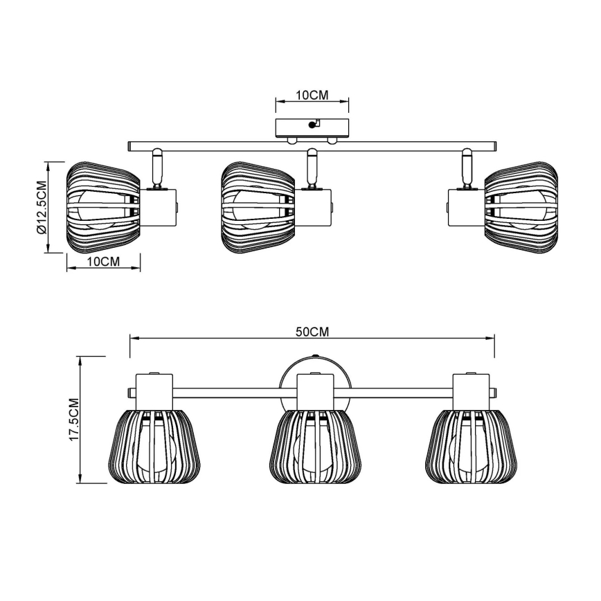 Globo - Candeeiro de tecto com 3 spots 3xE27/40W/230V