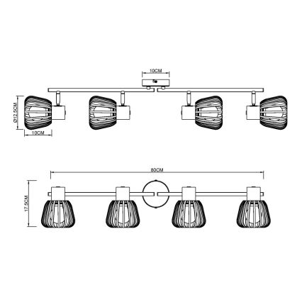 Globo - Candeeiro de focos 4xE27/40W/230V