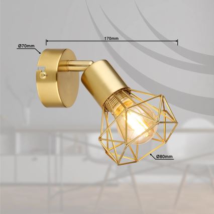 Globo - Foco de parede 1xE14/40W/230V dourado