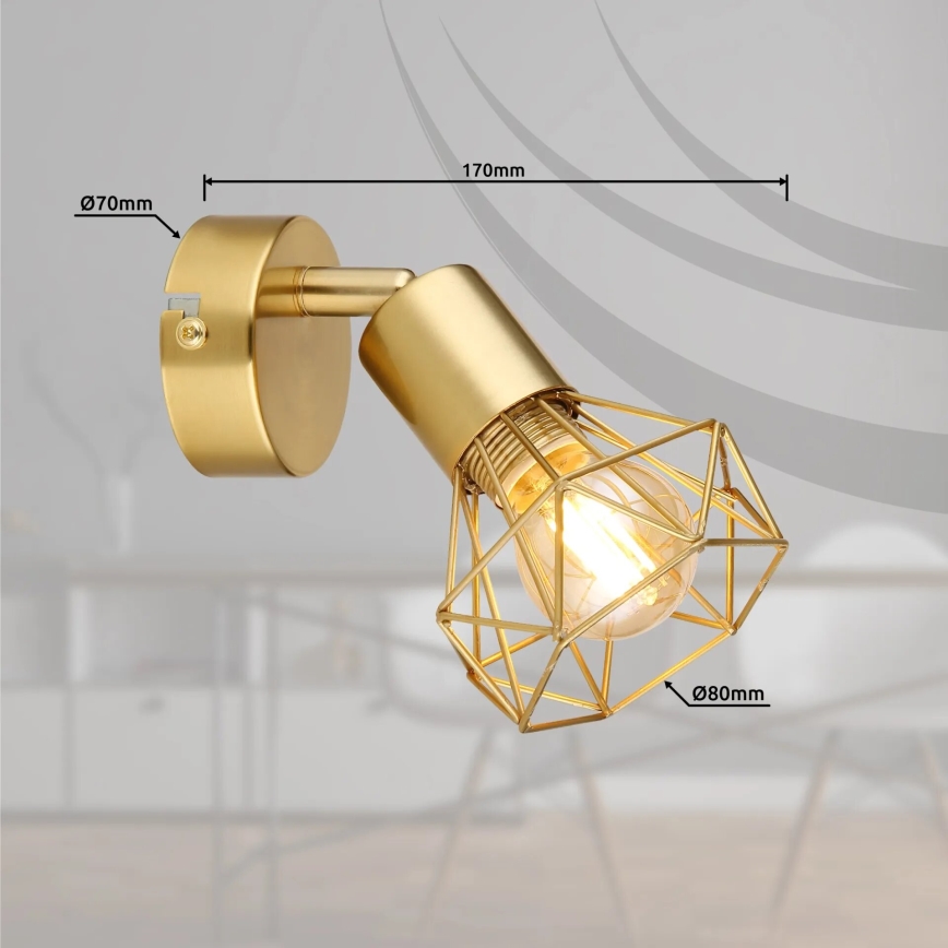 Globo - Foco de parede 1xE14/40W/230V dourado