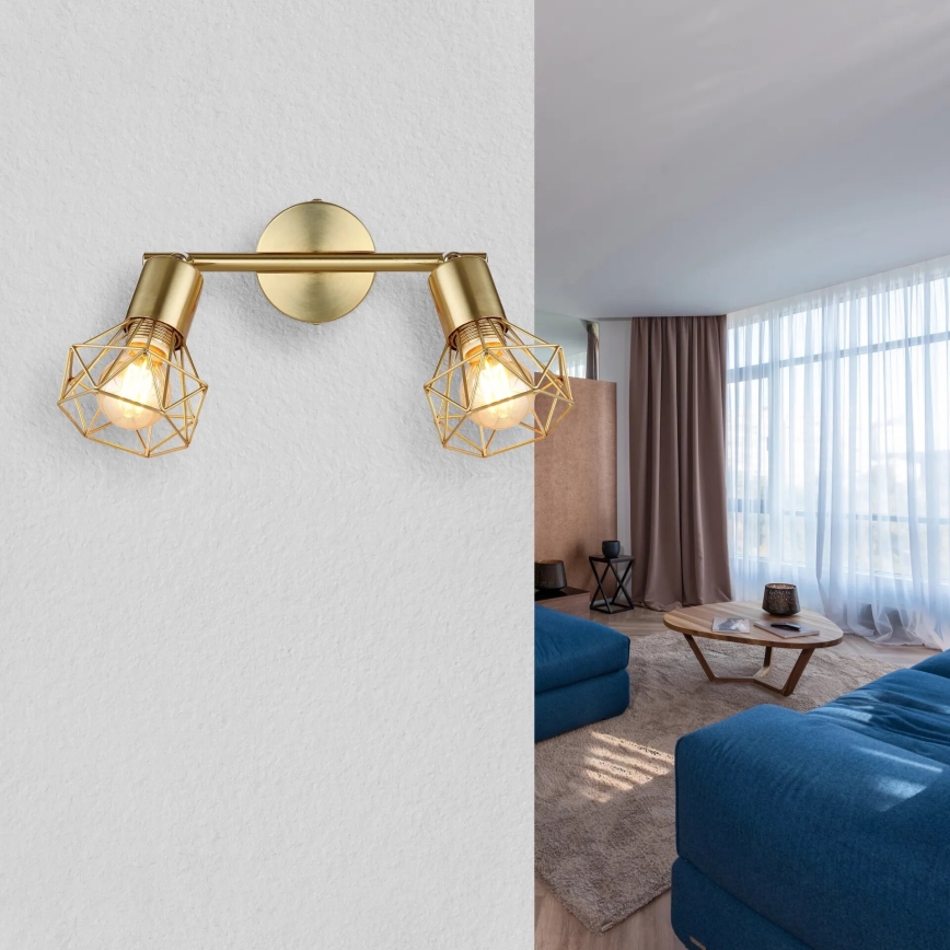 Globo - Foco 2xE14/40W/230V dourado