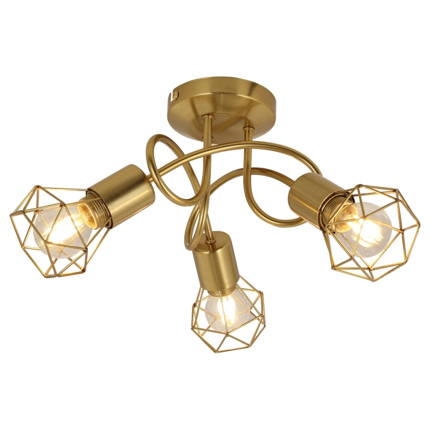 Globo - Candeeiro integrado 3xE14/40W/230V dourado