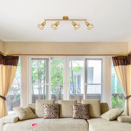 Globo - Foco 4xE14/40W/230V dourado