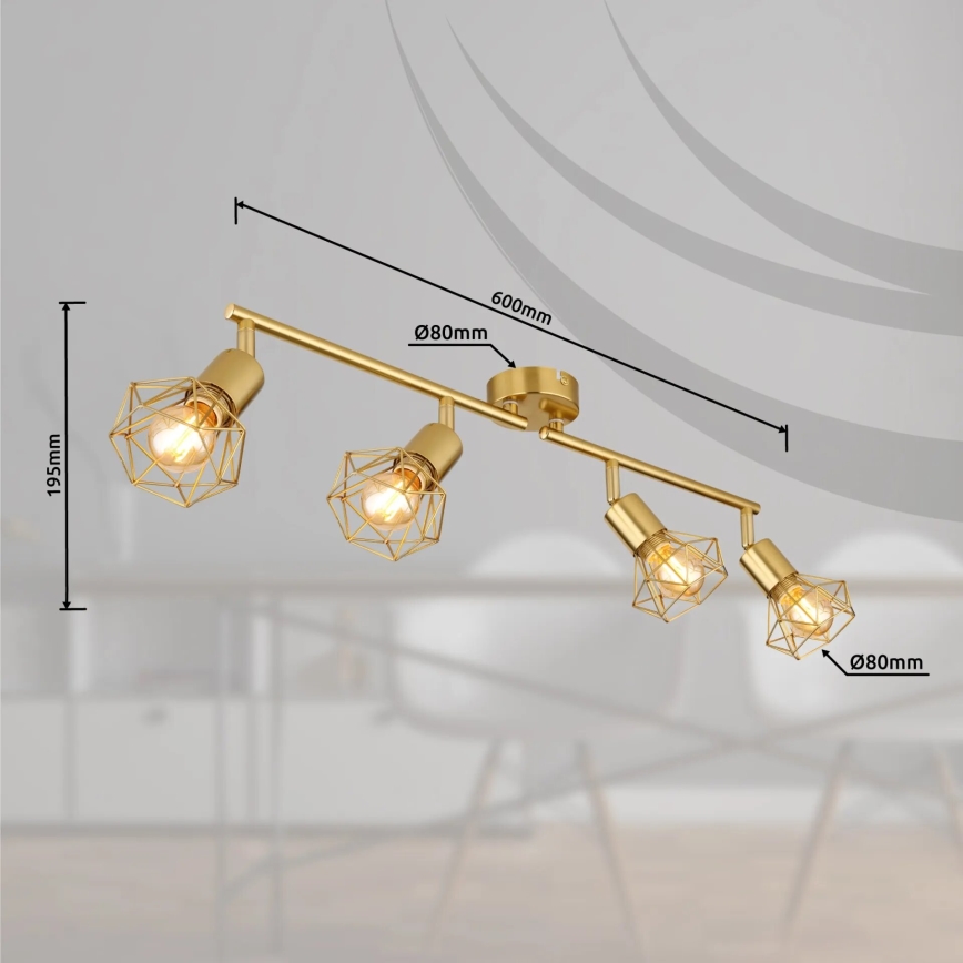 Globo - Foco 4xE14/40W/230V dourado