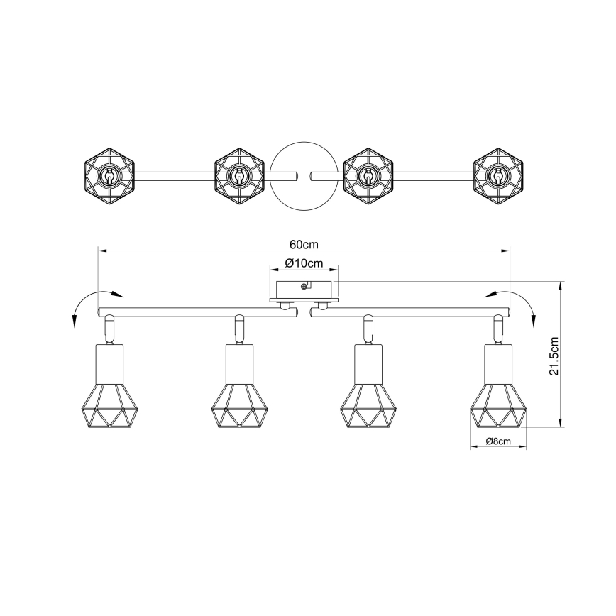 Globo - Foco 4xE14/40W/230V