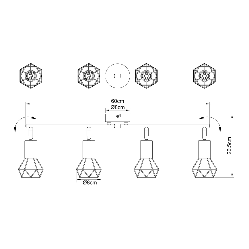 Globo - Foco 4xE14/40W/230V