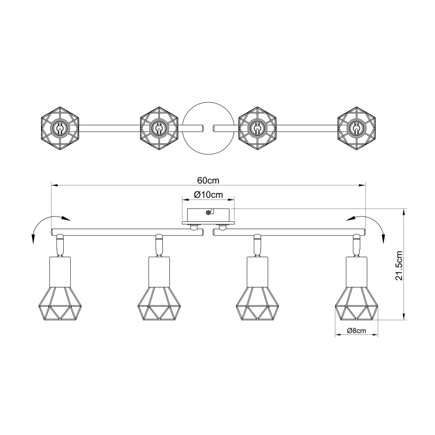 Globo - Foco 4xE14/40W/230V