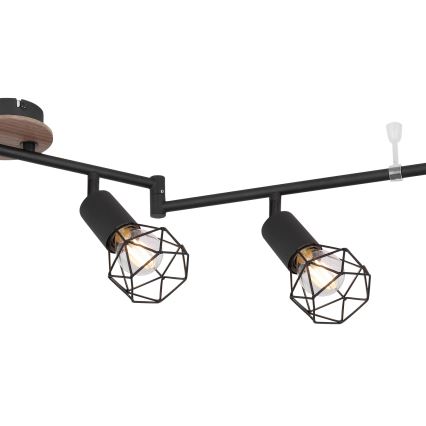 Globo - Candeeiro de tecto com 6 focos 6xE14/40W/230V preto/castanho