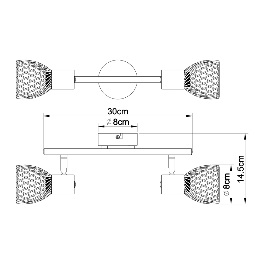 Globo - Foco 2xE14/40W/230V cromado mate
