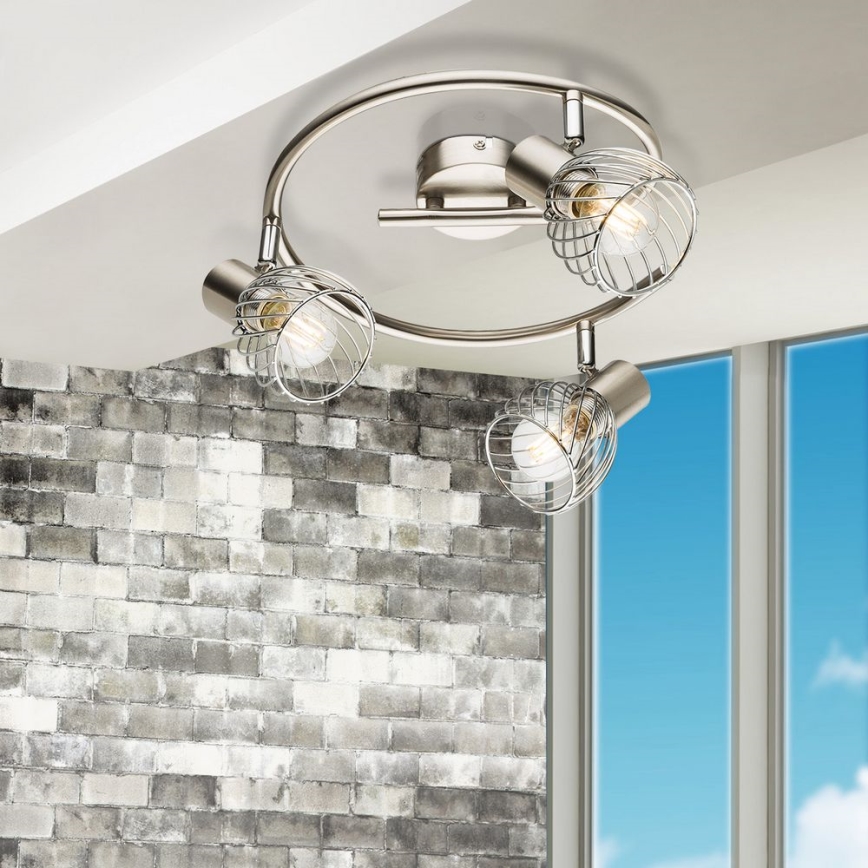 Globo - Foco 3xE14/40W/230V cromado mate