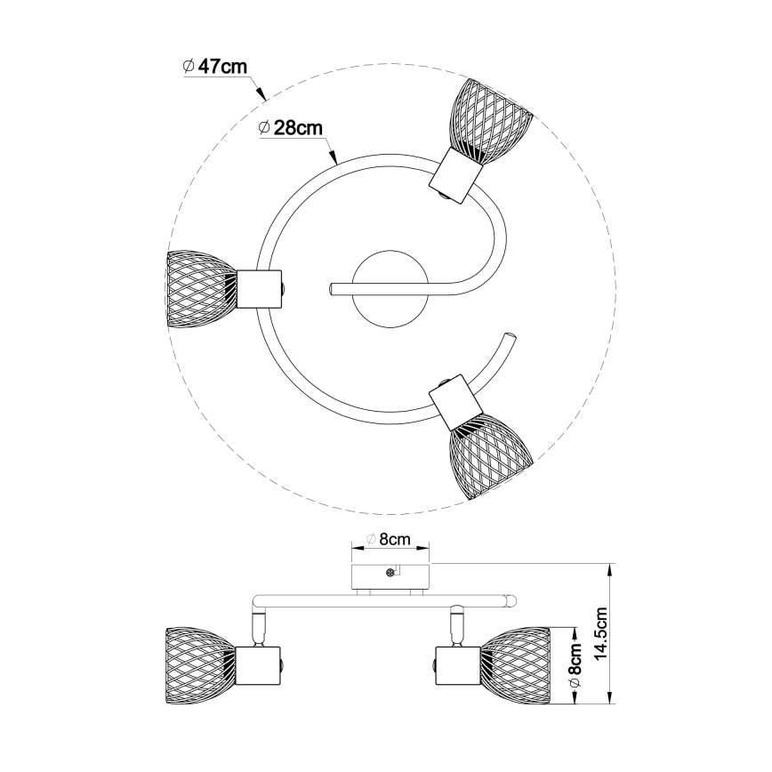 Globo - Foco 3xE14/40W/230V cromado mate