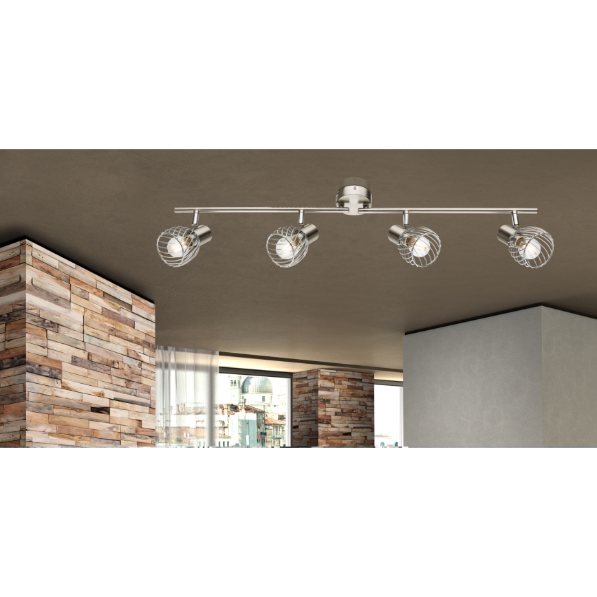 Globo - Foco 4xE14/40W/230V cromado mate