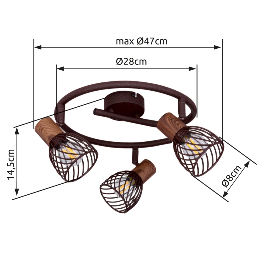 Globo - Foco 3xE14/40W/230V