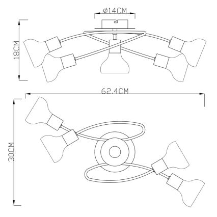 Globo - Candelabro integrado 5xE14/40W/230V