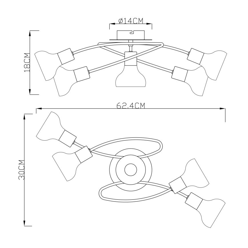 Globo - Candelabro integrado 5xE14/40W/230V