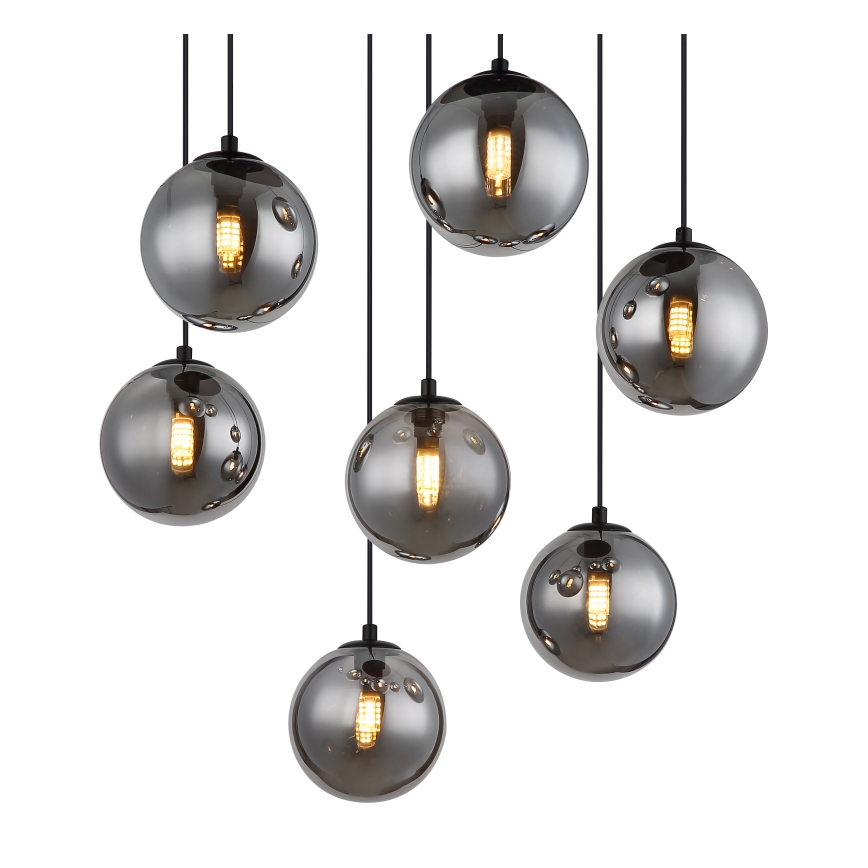 Globo - Candeeiro suspenso LED 7xG9/3,5W/230V fumado/preto