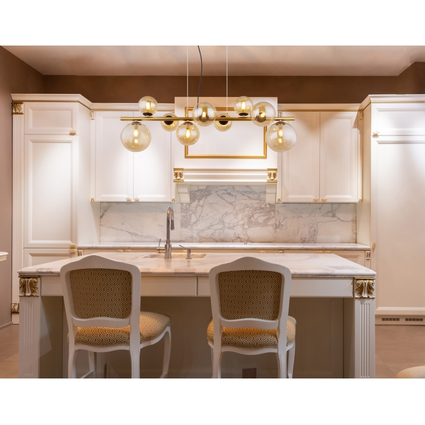 Globo - Candelabro suspenso LED 9xG9/3W/230V latão