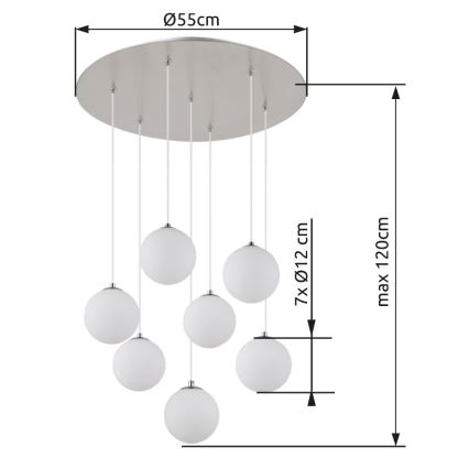 Globo - Candeeiro suspenso LED 7xG9/3,5W/230V branco