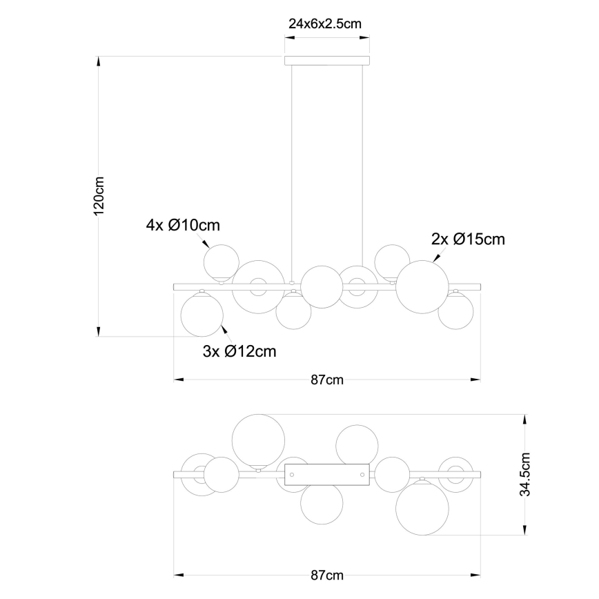 Globo - Candeeiro suspenso LED 9xG9/3W/230V cromado mate