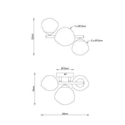 Globo - Candeeiro de tecto 3xG9/5W/230V 22x28 cm