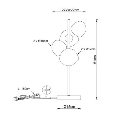Globo - Candeeiro de mesa 4xG9/5W/230V