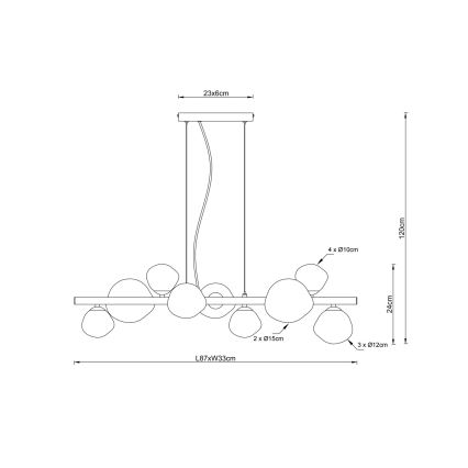 Globo - Lustre suspenso com cabo 9xG9/5W/230V