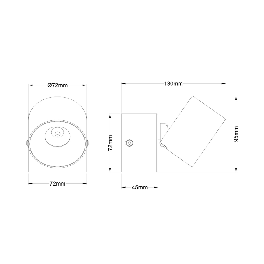 Globo - Aplique de parede com spot LED/6W/230V