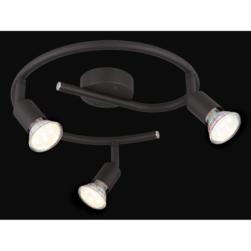 Globo - Foco LED 3xGU10/3W/230V preto