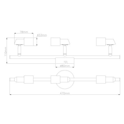 Globo - Foco LED 3xGU10/3W/230V