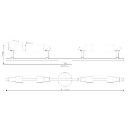 Globo - Foco LED 4xGU10/3W/230V