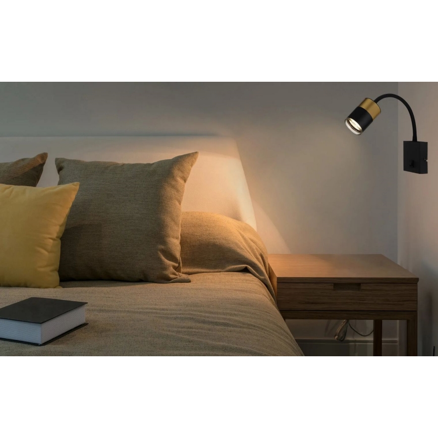 Globo - Foco de parede 1xGU10/25W/230V preto/dourado