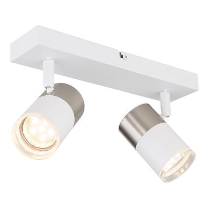Globo - Foco 2xGU10/25W/230V branco/cromado mate