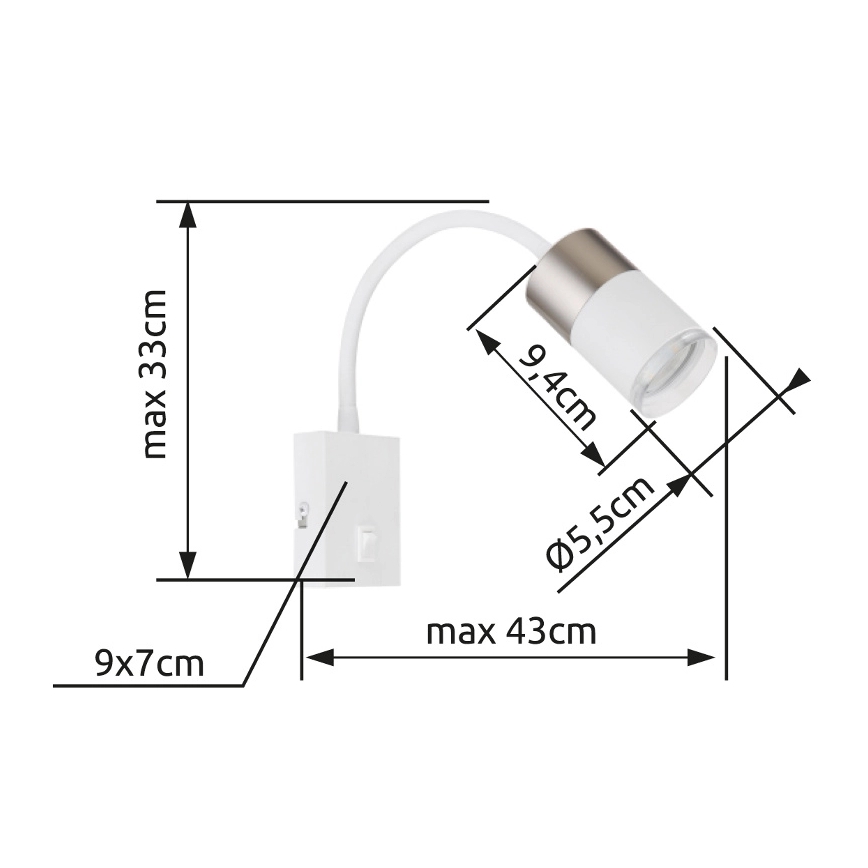 Globo - Foco de parede 1xGU10/25W/230V branco/cromado mate