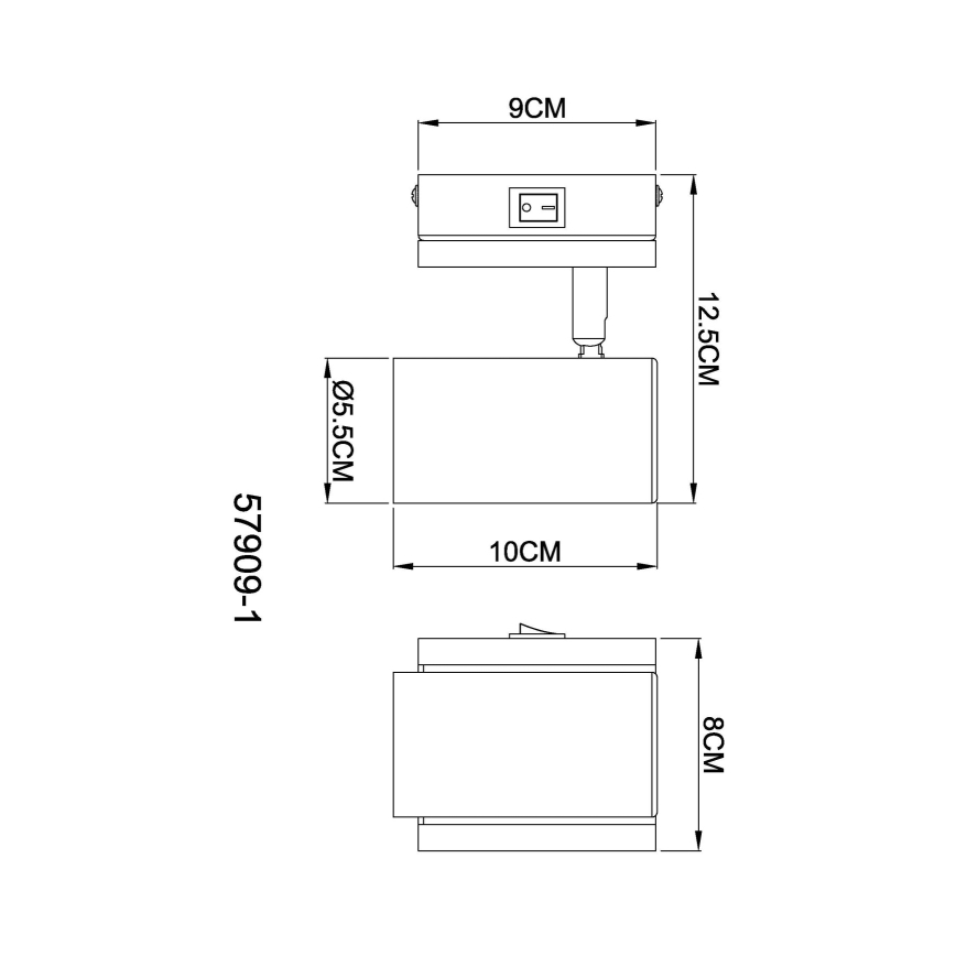 Globo - Foco de parede 1xGU10/25W/230V preto