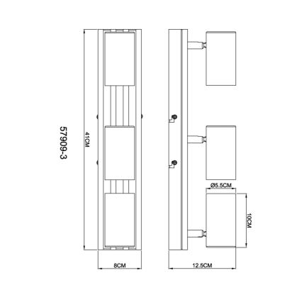 Globo - Foco 3xGU10/25W/230V preto