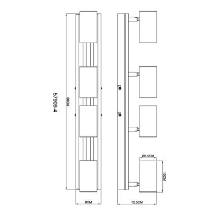 Globo - Foco 4xGU10/25W/230V preto