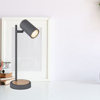 Globo - Candeeiro de mesa 1xGU10/5W/230V cinzento/castanho