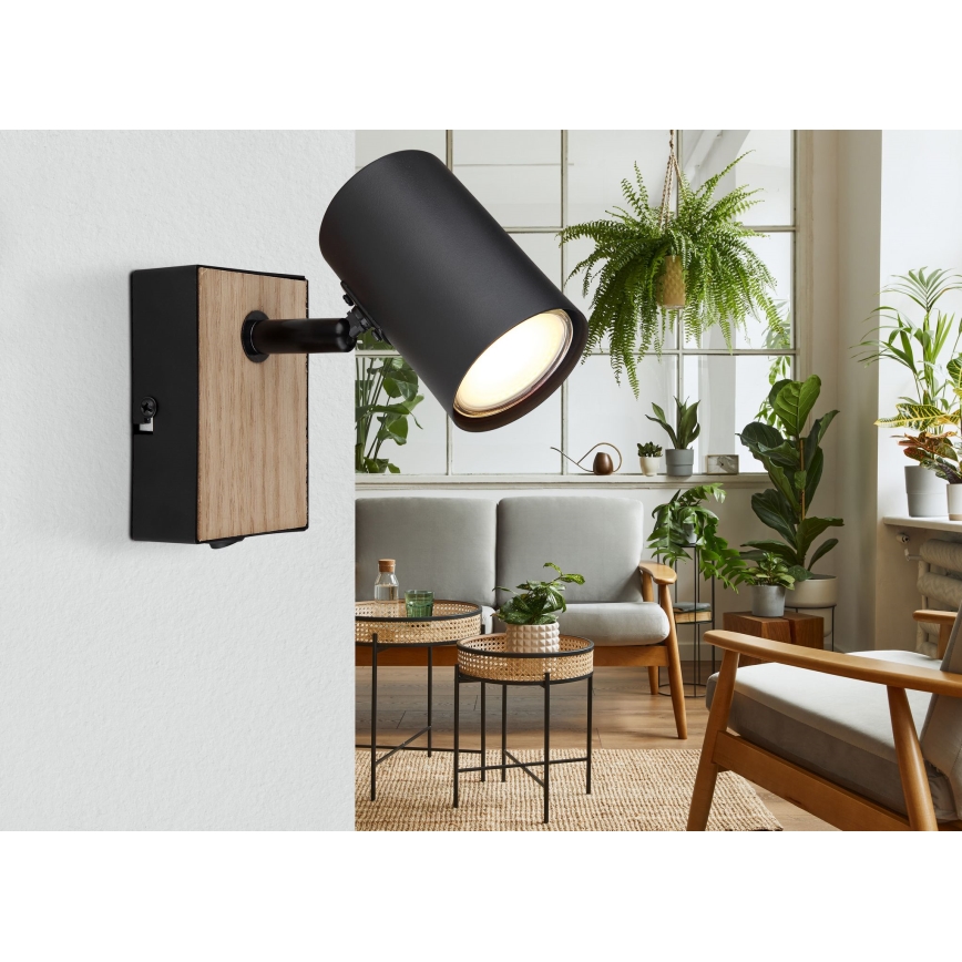 Globo - Foco de parede 1xGU10/35W/230V preto/castanho