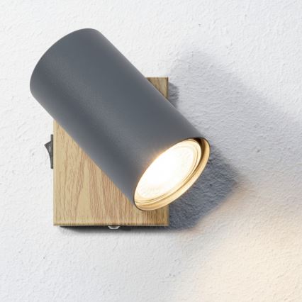 Globo - Foco de parede 1xGU10/25W/230V cinzento/castanho