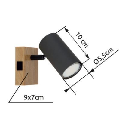 Globo - Foco de parede 1xGU10/25W/230V cinzento/castanho