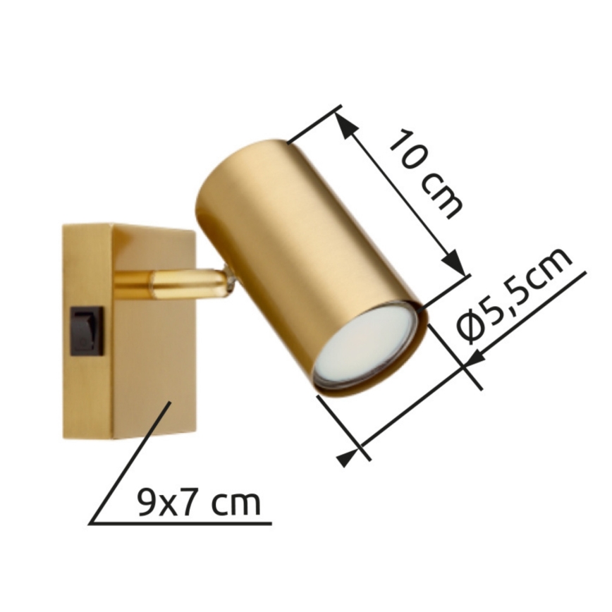Globo - Foco de parede 1xGU10/25W/230V dourado