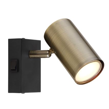 Globo - Foco de parede 1xGU10/25W/230V preto/latão