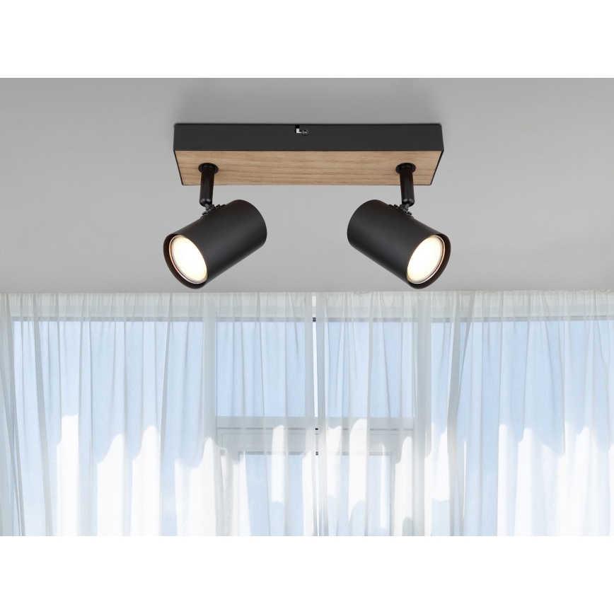 Globo - Foco 2xGU10/35W/230V preto/castanho