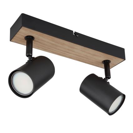 Globo - Foco 2xGU10/35W/230V preto/castanho