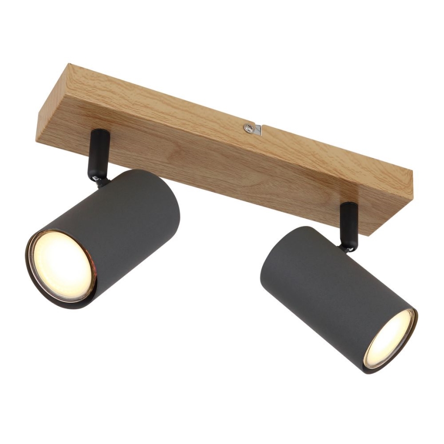 Globo - Foco 2xGU10/35W/230V cinzento/castanho