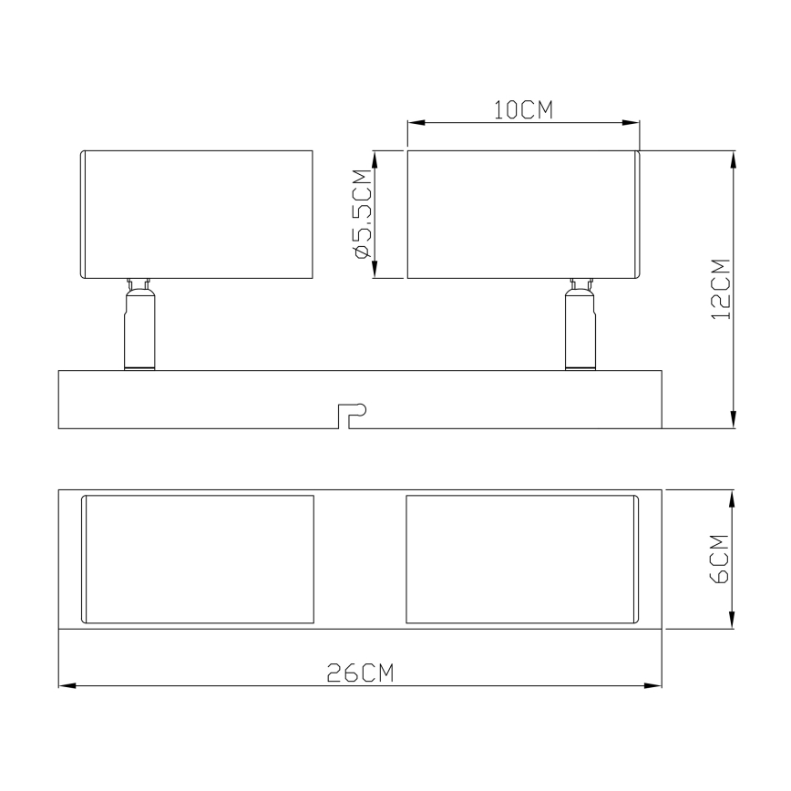 Globo - Foco 2xGU10/35W/230V cinzento/castanho
