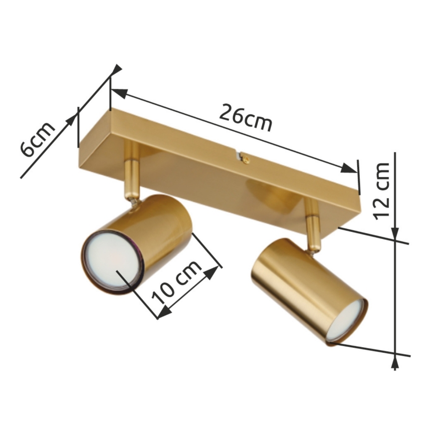 Globo - Foco 2xGU10/35W/230V dourado