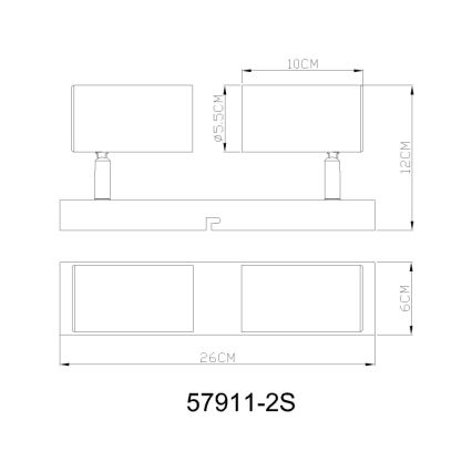 Globo - Foco 2xGU10/25W/230V