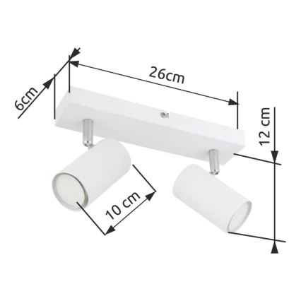 Globo - Foco 2xGU10/35W/230V branco