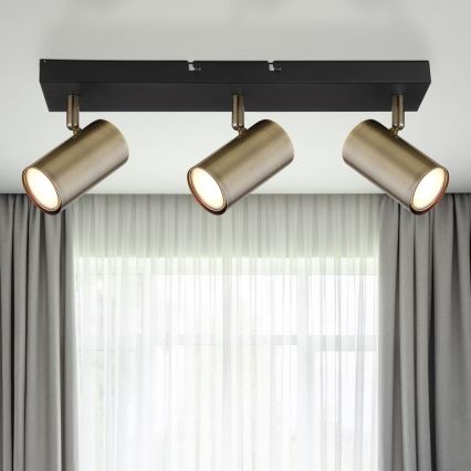 Globo - Foco 3xGU10/35W/230V preto/latão